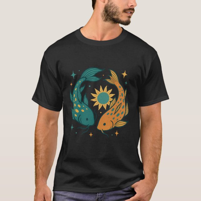 T-shirt Carpes Koï Colorées Unisexe (Devant)