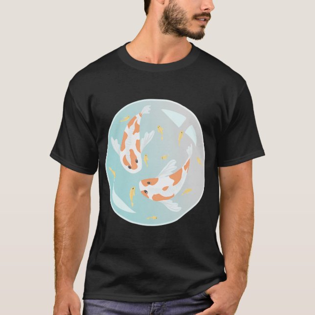T-shirt Carpes koï et Tilapia Dans une Bulle (Devant)