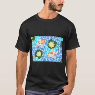 T-shirt Carpes Koï Nageant dans un Étang de Nénuphars