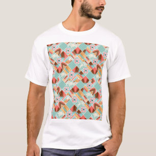 T-shirt Carré aquarelle, arrière - plan géométrique patchw