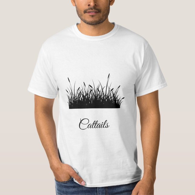 T-shirt carré autocollant en silhouette noire (Devant)