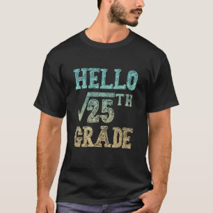 T-shirt carré de 5e année Racine de 25 enfants mathématiqu