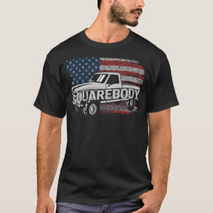 T-shirt Carré de carrosserie vintage American Flag Camion
