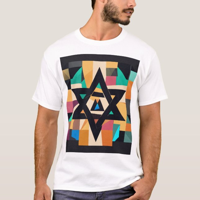 T-shirt carré de design plat (Devant)