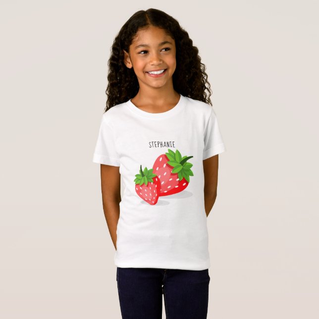 T-Shirt Carré de fraises (Devant entier)