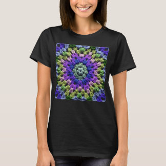 T-shirt Carré de grand-mère motif de crochet Rétro Soixant