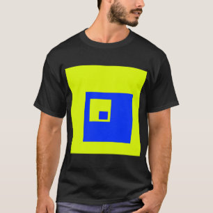 T-shirt Carré jaune et bleu