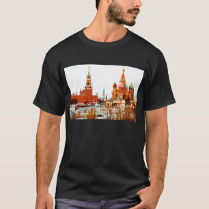 T-shirt Carré rouge de l'église de Moscou Saint Basile #1