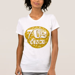 T-shirt Carreaux Disco "Or" 'les années 70 Disco dames pet