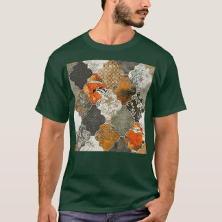 T-shirt Carreaux marocains Rouille Orange Olive Grey