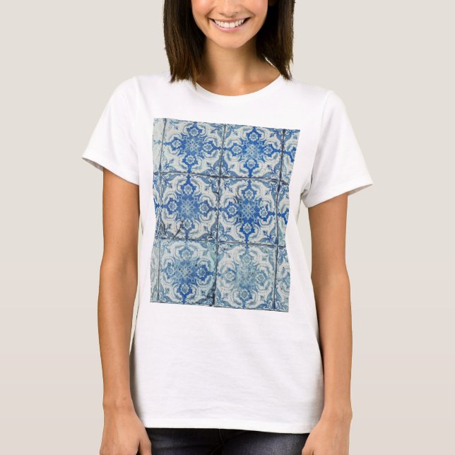 T-shirt Carreaux portugais Vintages Motif - Azulejo (Devant)