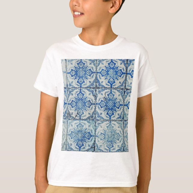 T-shirt Carreaux portugais Vintages Motif - Azulejo (Devant)