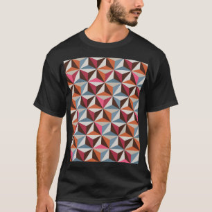 T-shirt Carreaux triangulaires colorés : Mosaïque Vintage