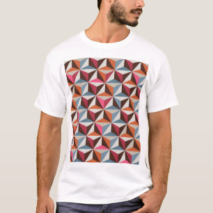 T-shirt Carreaux triangulaires colorés : Mosaïque Vintage