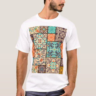 T-shirt Carrelage en Patchwork coloré : Motifs de Majolica