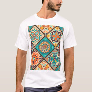 T-shirt Carrelage en patchwork coloré : Motifs islamiques.