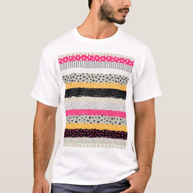 T-shirt Carrelage en Patchwork : Conception Versatile Sans (Devant)