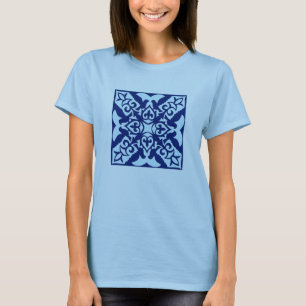T-shirt Carrelage marocain - bleu marine et bleu clair