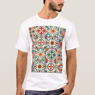 T-shirt Carrelage marocain : Motif coloré sans couture.