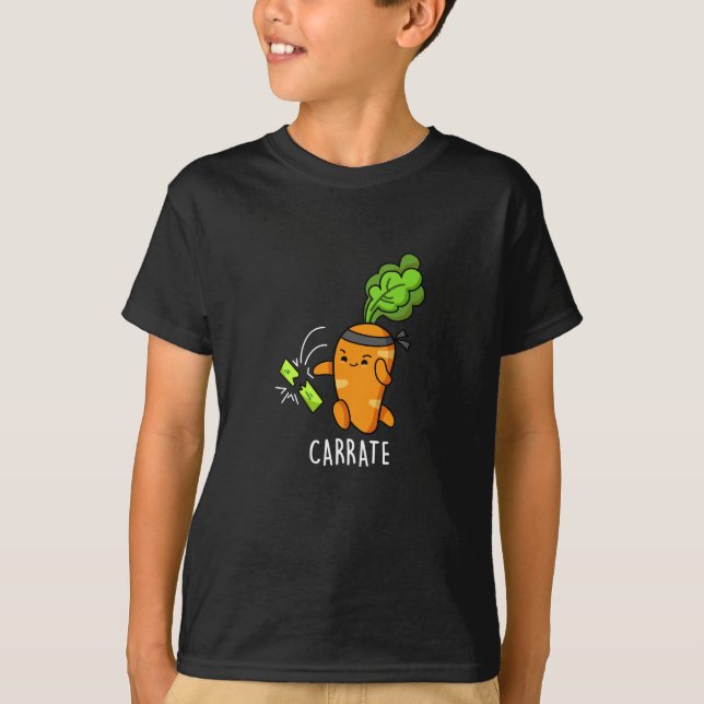 T-shirt Carrer Carotte drôle Karate Pun Dark BG (Devant)
