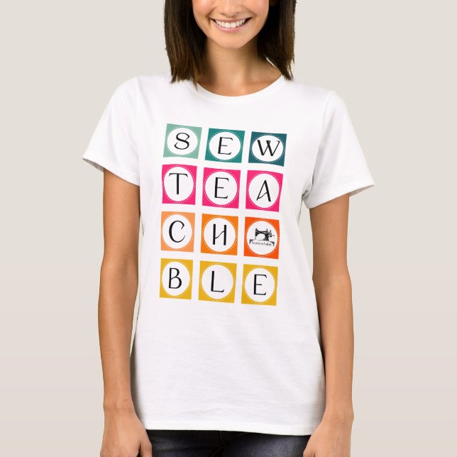T-shirt Carrés Colorés Enseignables à Coudre (Devant)