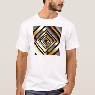 T-shirt Carrés d'or et d'argent formant la perspective