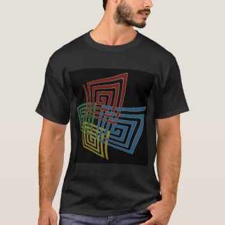 T-shirt Carrés en spirale déformés et tissés