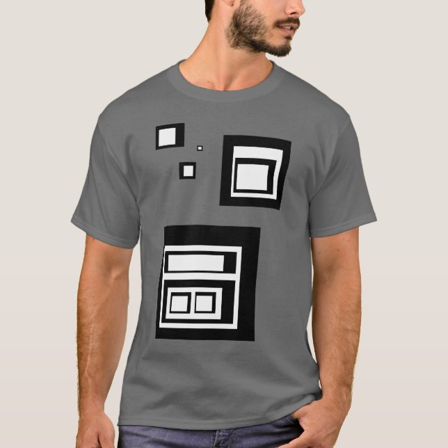 T-shirt Carrés noirs et blancs (Devant)