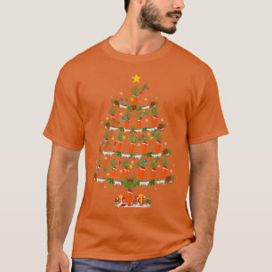 T-shirt Carrot Amant Xmas Lumières Carottes Arbre de Noël