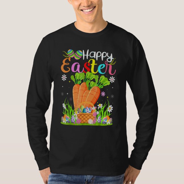 T-shirt Carrot Bunny Oeufs Chasse Carotte Joyeux Pâques (Devant)