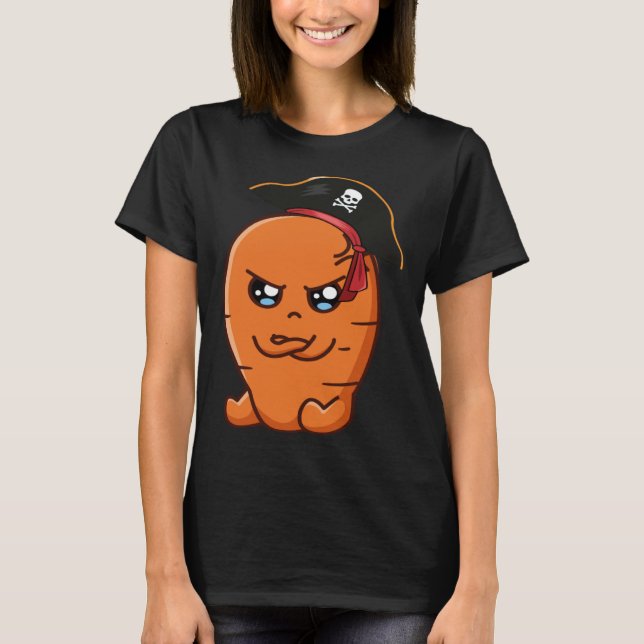 T-shirt Carrot Pirate Vegan Food (Devant)
