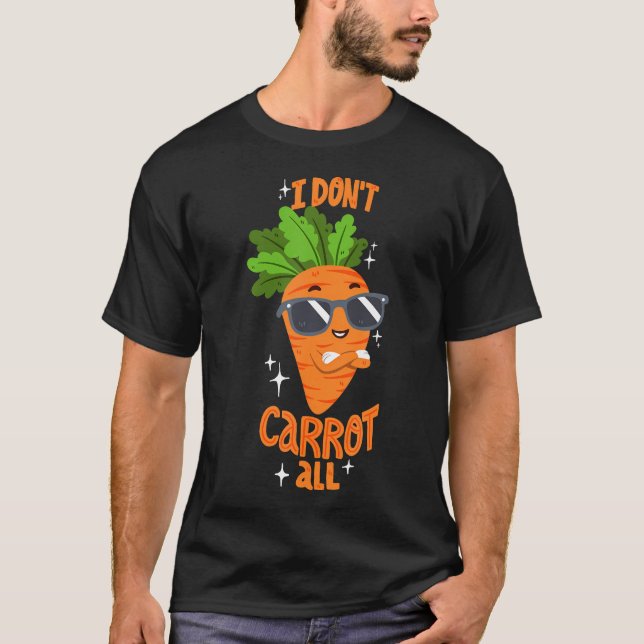 T-shirt Carrot Pun - I Don'T Care At All (Devant)
