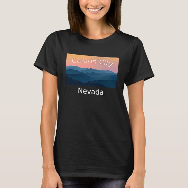T-shirt Carson City Nevada Mountain coucher de soleil (Devant)
