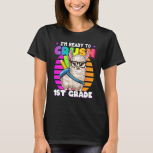 T-shirt Cartable de rentrée scolaire lama écraser 1re anné