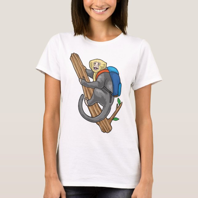 T-shirt Cartable Écolier Pupille Singe (Devant)