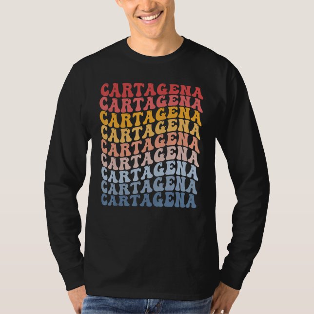 T-shirt Cartagena City Groovy Retro (Devant)