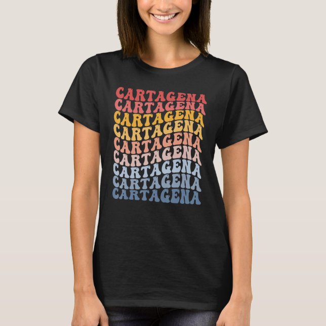 T-shirt Cartagena City Groovy Retro (Devant)