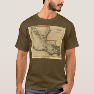 T-shirt Carte 1814 de la Louisiane de cru