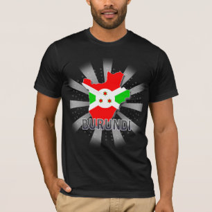 T-shirt Carte 2,0 de drapeau du Burundi