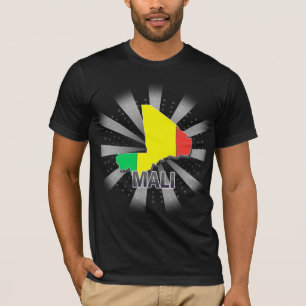T-shirt Carte 2,0 de drapeau du Mali