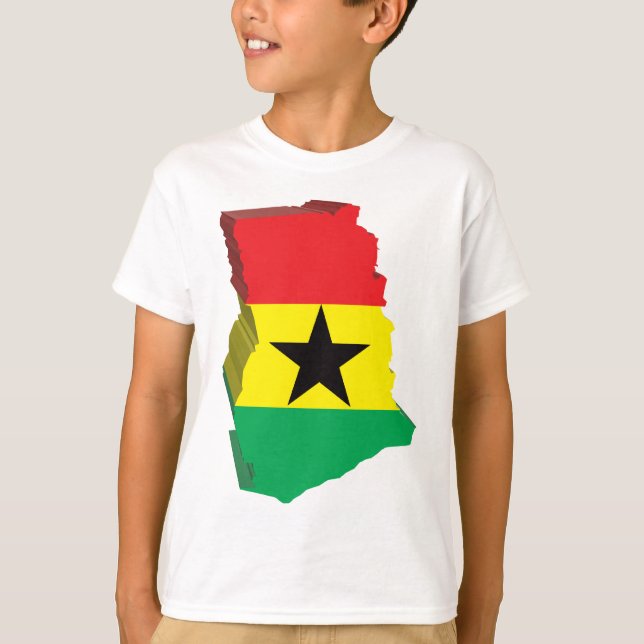 T-shirt carte 3D du Ghana (Devant)