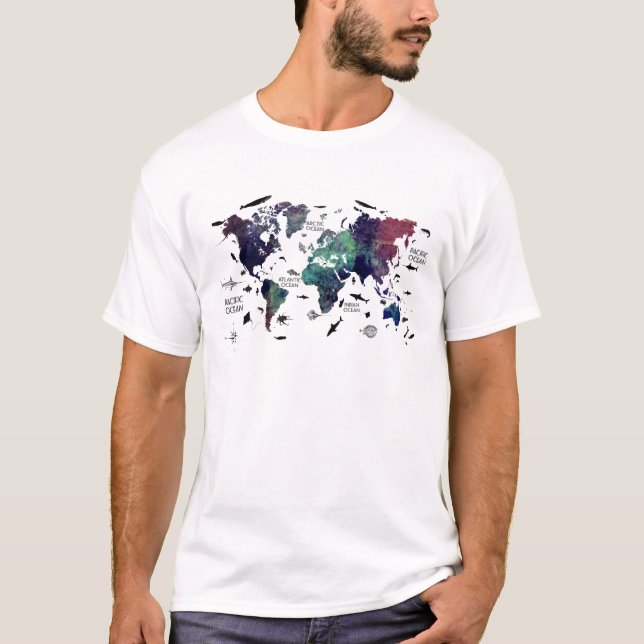 T-shirt carte 7 du monde (Devant)