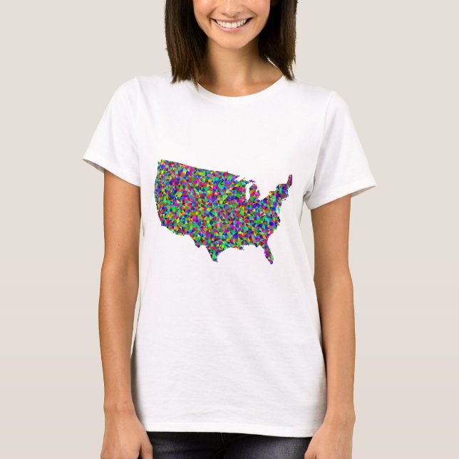 T-shirt Carte Abstraite de l'Amérique (Devant)