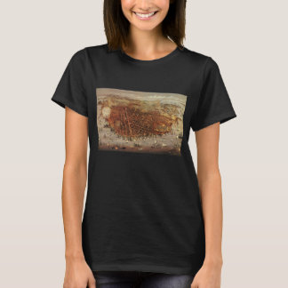 T-shirt Carte aérienne ancienne, ville de San Francisco, C