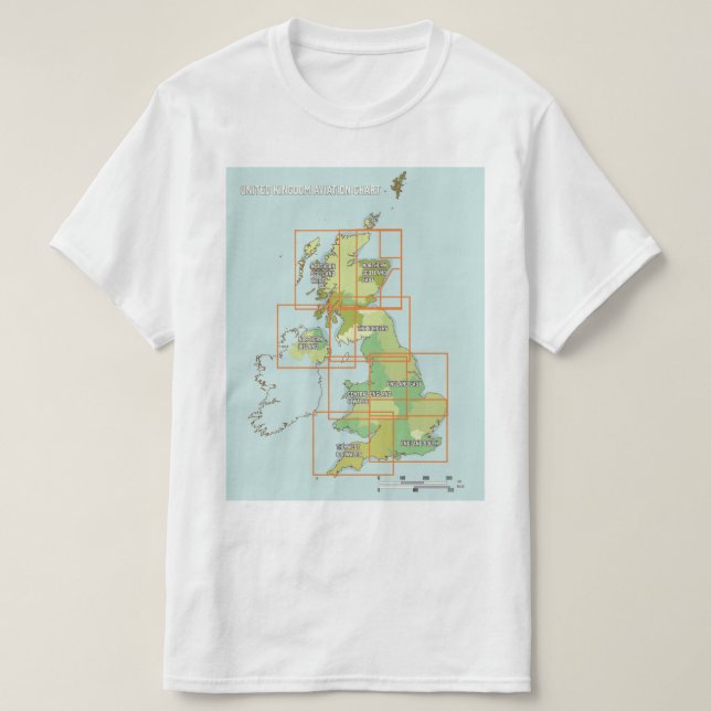 T-shirt Carte aérienne du Royaume-Uni (Design devant)