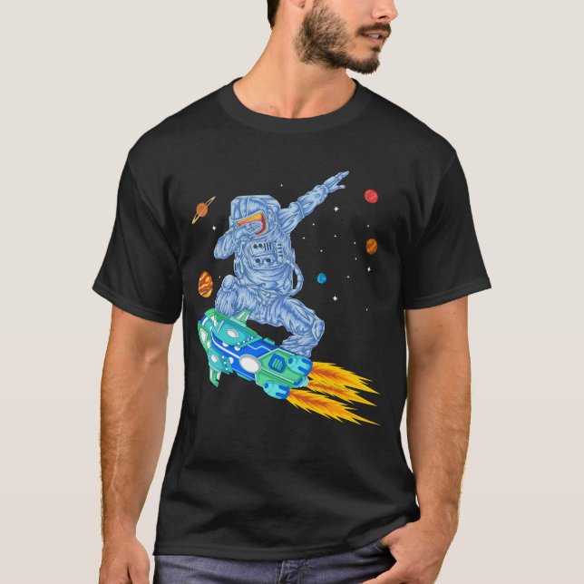 T-shirt Carte aérienne spatiale astronaute (Devant)