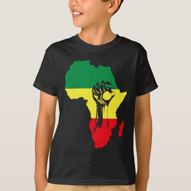 T-shirt Carte Africaine Première Histoire des Noirs Amérin (Devant)