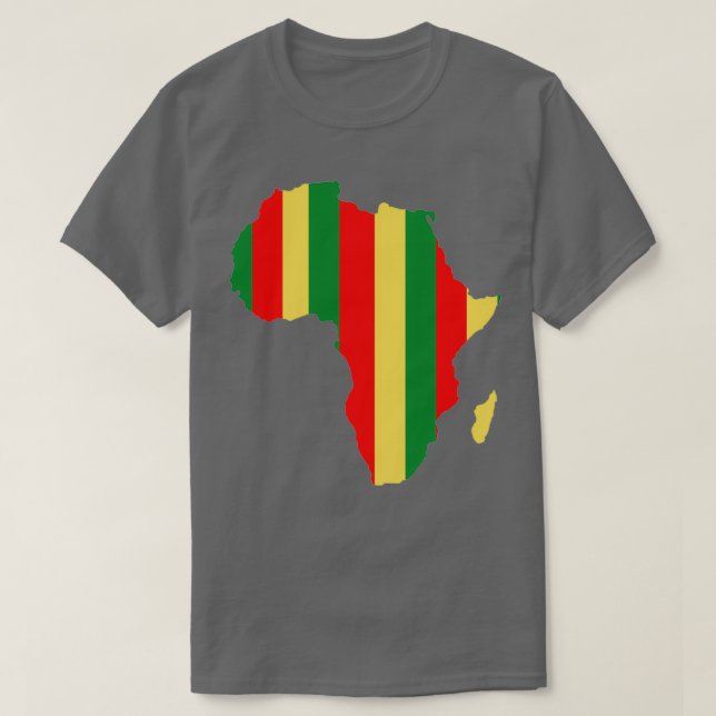 T-shirt Carte africaine Vert Rouge Jaune (Design devant)