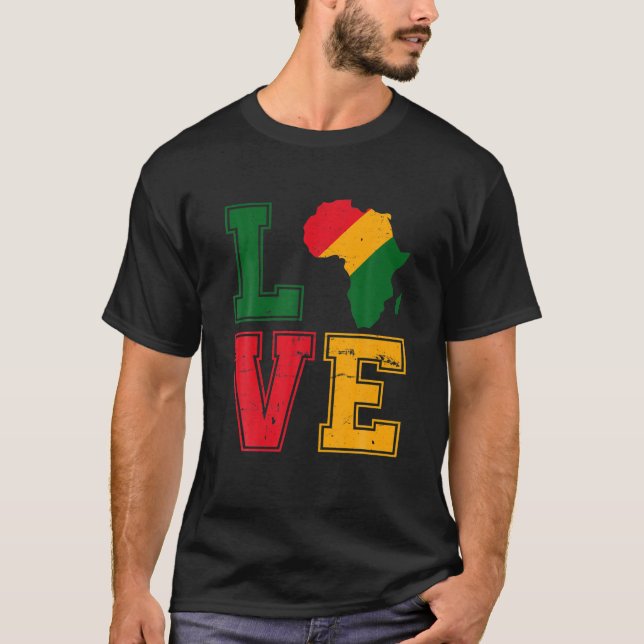 T-shirt Carte Afrique cool Pour Hommes Femmes Amour Tradit (Devant)