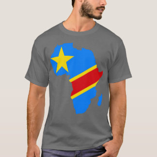 T-shirt Carte Afrique du drapeau de la République démocrat